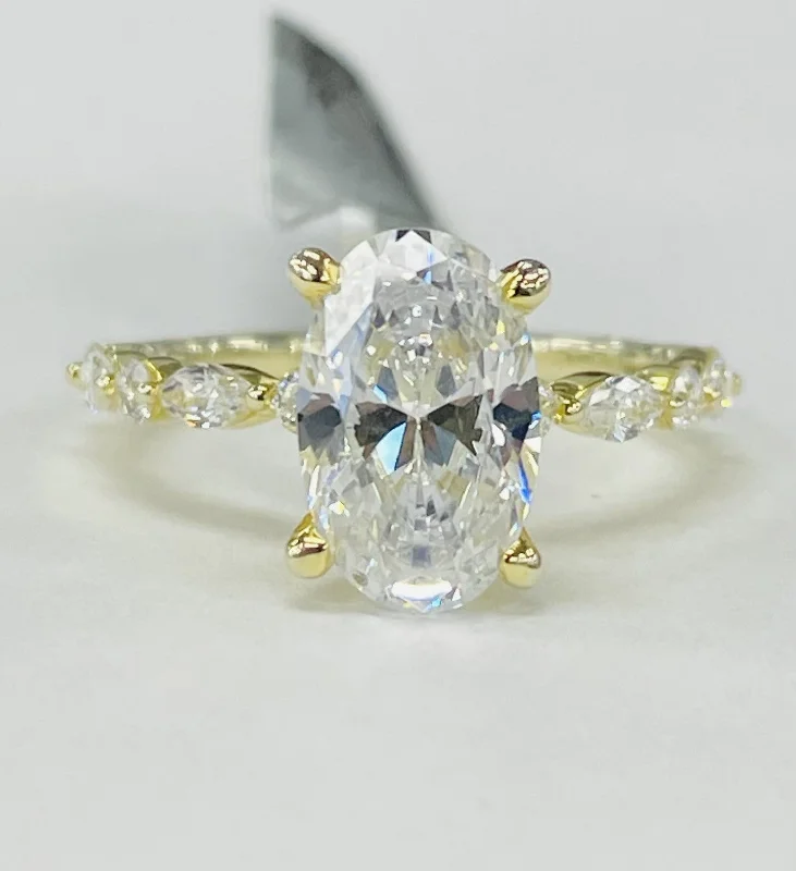 stunning gemstone engagement rings-Noam Carver - Premium Vintage Inspired Elegant Hidden Halo Diamond Setting