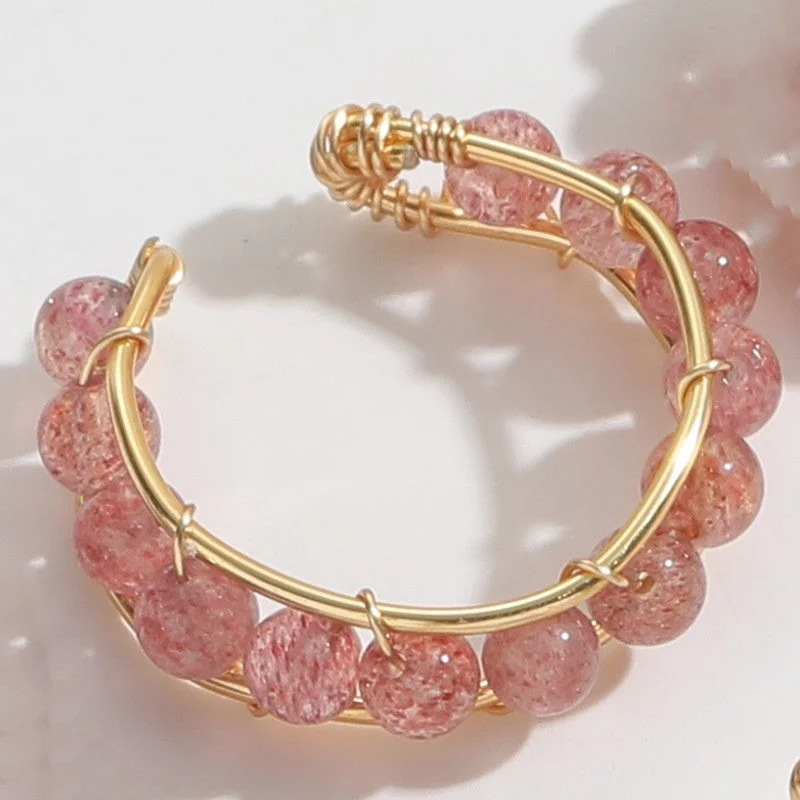 Natural Strawberry Quartz Ring