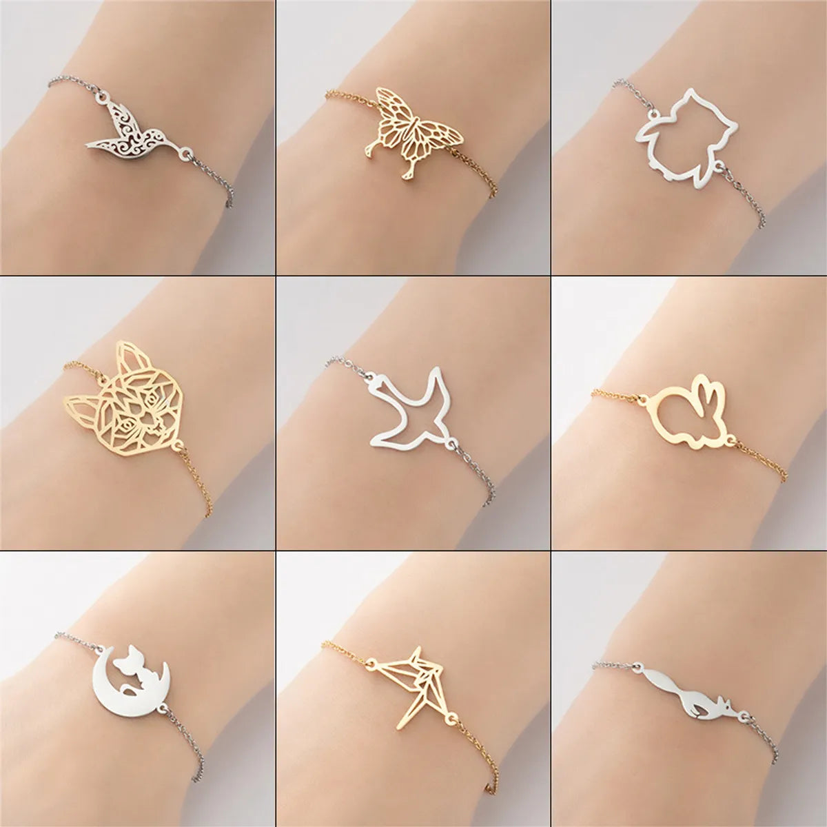 women’s luxury charm bangle-Fashion Animal Stainless Steel Bracelets Plating No Inlaid Stainless Steel Bracelets