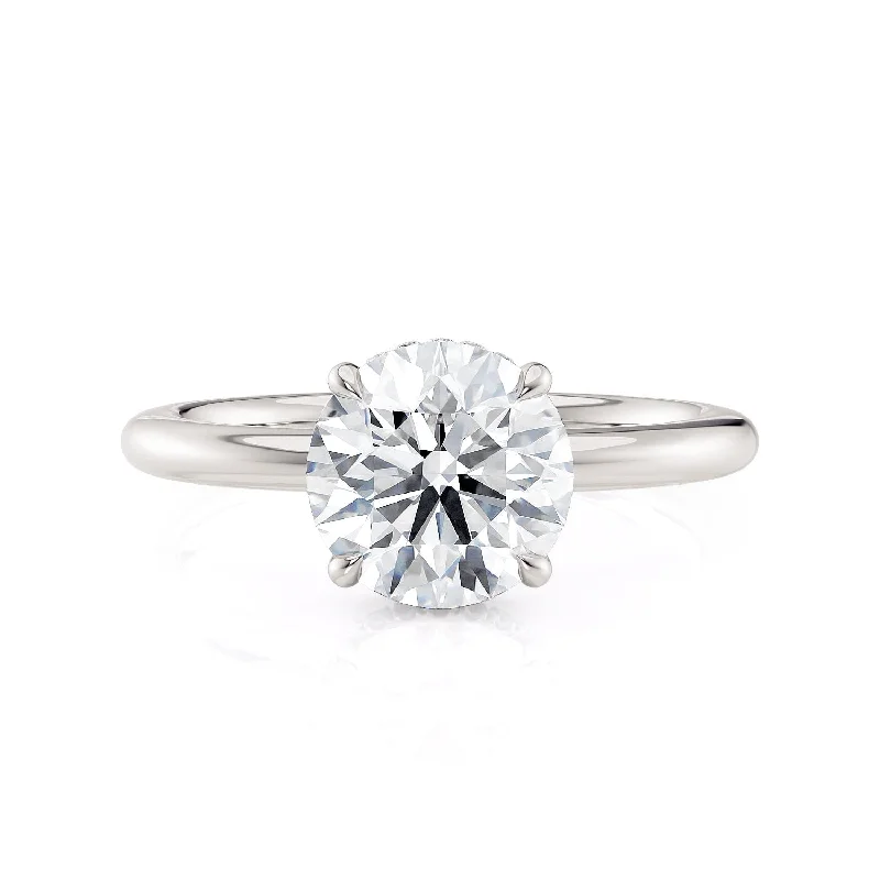 affordable diamond wedding rings-Crown R750-2 Round-Cut Diamond Solitaire