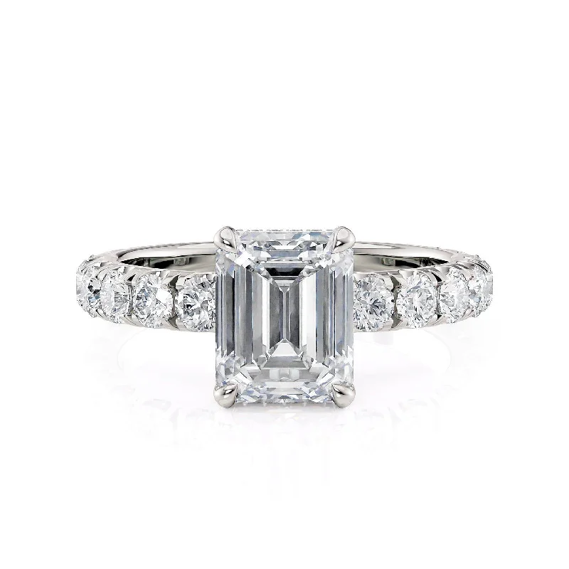 elegant engagement rings for brides-Crown R731-2 Emerald