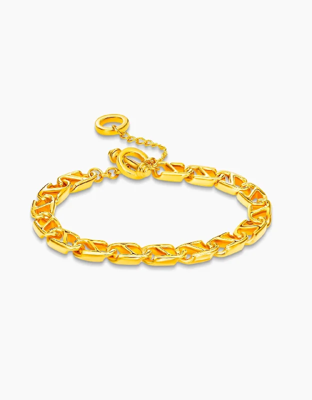 women’s gold bangle-LVC 9IN Gabriella 999 Gold Bracelet