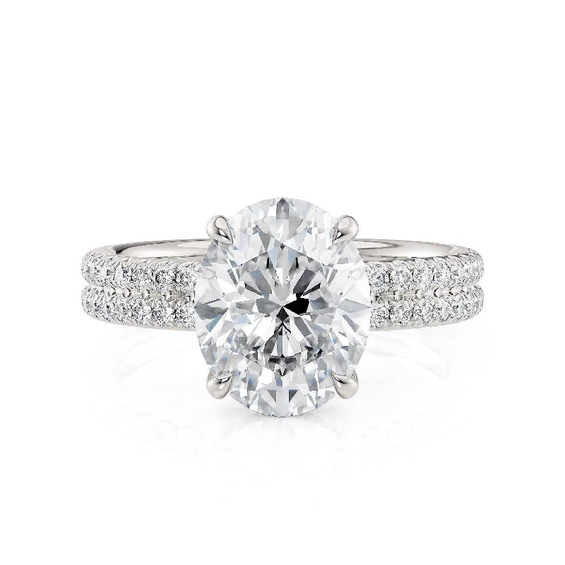 custom-designed vintage engagement rings-Crown R818-3 Oval