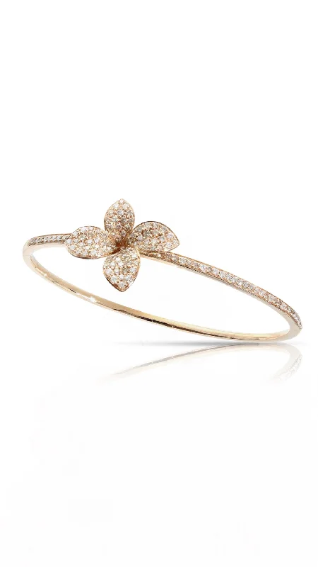 women’s rose gold cuff bracelet-Petit Garden Bracelet in 18k Rose Gold with Diamonds