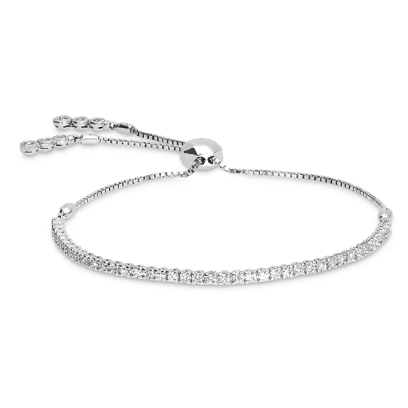 women’s braided bangle-Adjustable Tennis Bracelet - .95 Carat