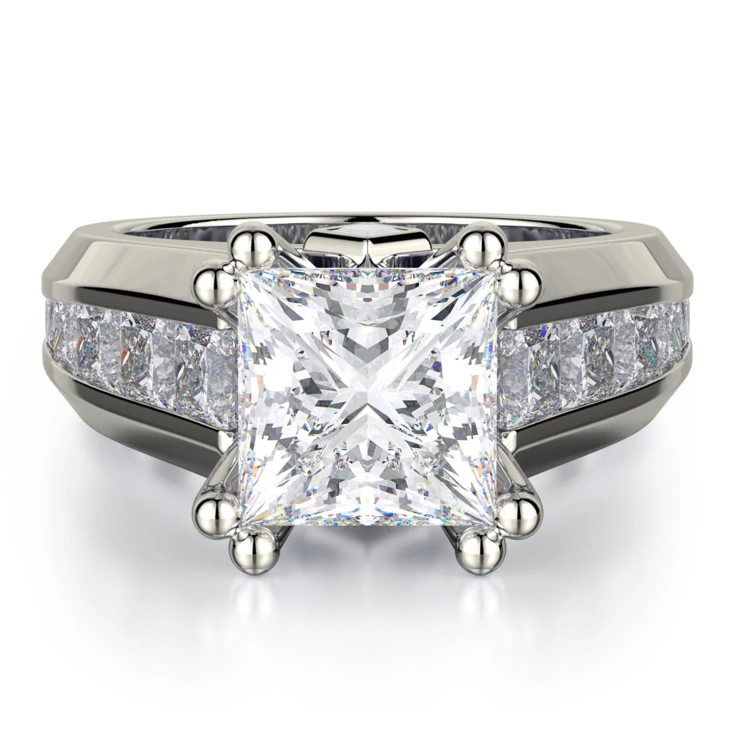 modern style engagement rings-Princess R763-2