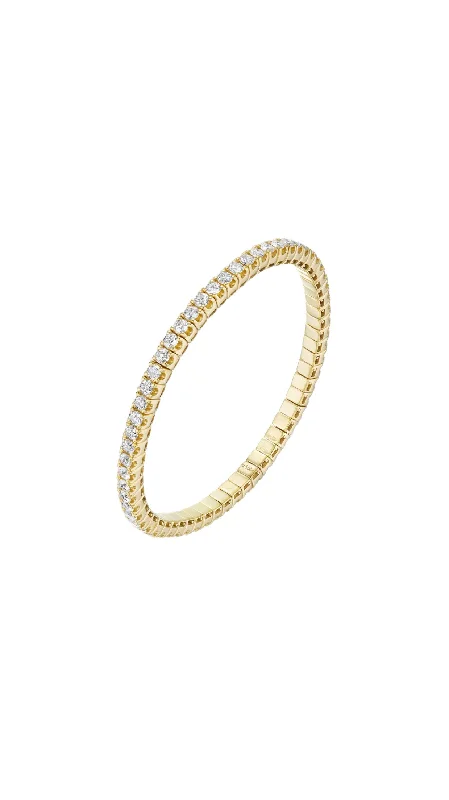 women’s rainbow bangle-Signature Diamond Stretch Tennis Bracelet in 18K Yellow Gold