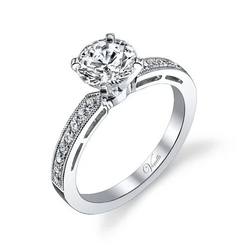 radiant diamond solitaire rings-14K White Gold Solitaire