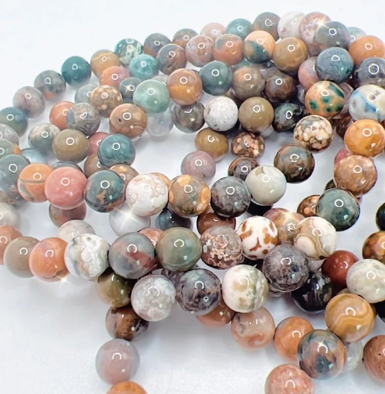 women’s open bangle-OCEAN JASPER BRACELET- relaxation, emotional healing, stress relief