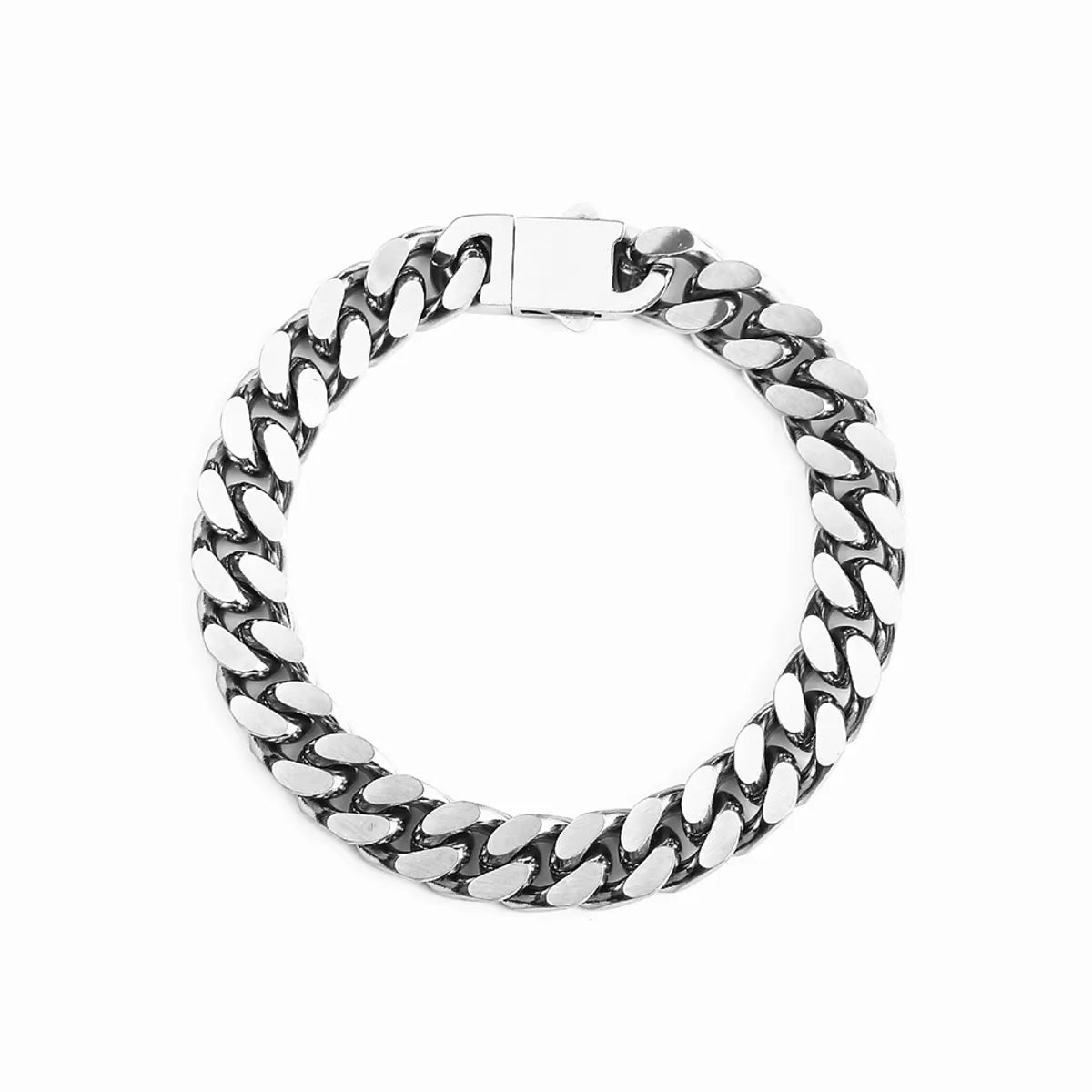 women’s unique leather bracelet-Hip-hop Solid Color Stainless Steel Polishing Chain Bracelets