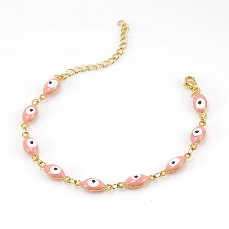 Oval Eye Beads Pink