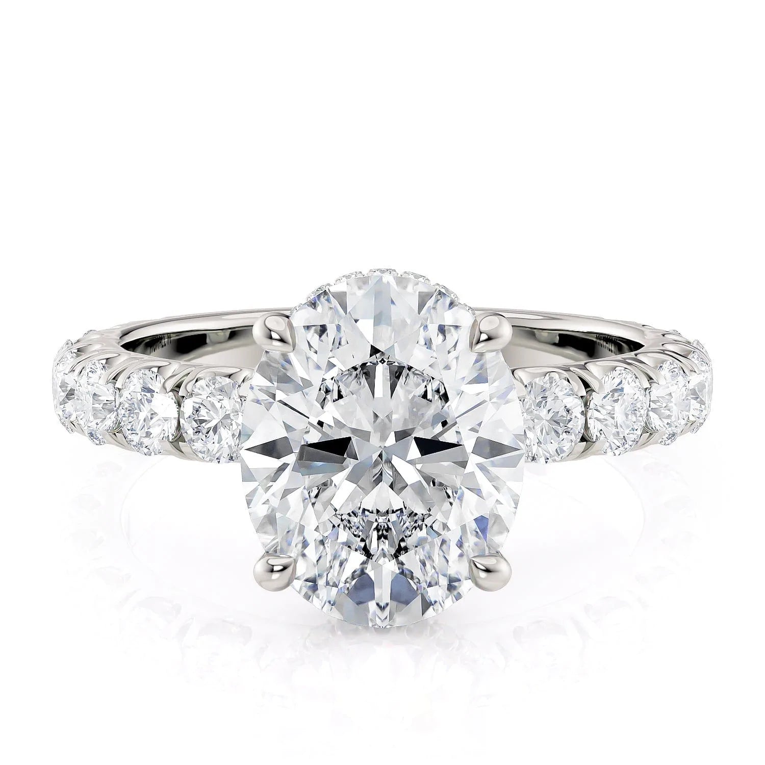 engagement rings with colored diamond accents-Crown R793-3-OV