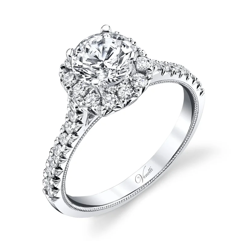 solitaire engagement rings with large diamonds-Cathedral Halo Setting