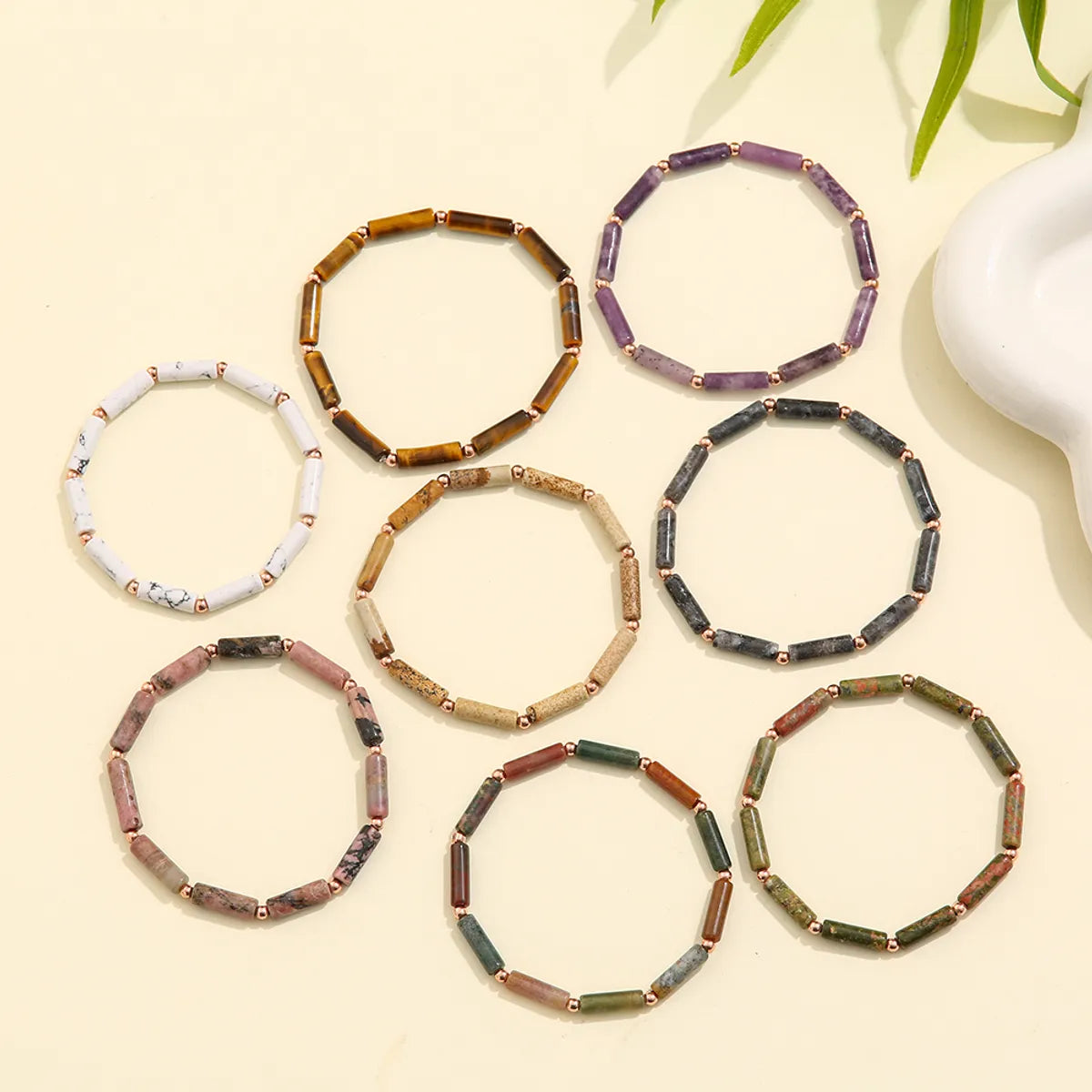 women’s personalized bracelets-Elegant Streetwear Solid Color Natural Stone Bracelets