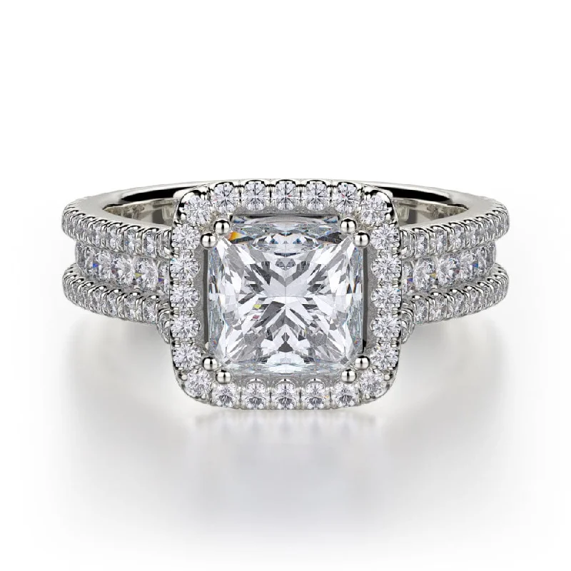 modern engagement rings with large diamonds-Princess R466-2