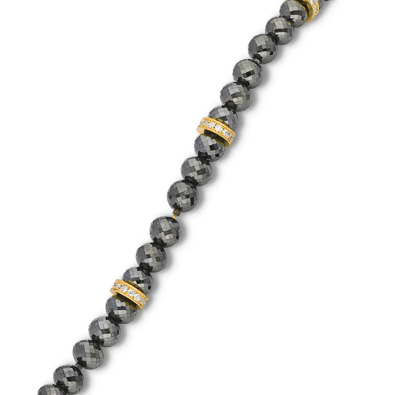 women’s silver-plated bangle-Black Diamond & Yellow Gold Detailing Bracelet - 50.23 Carat