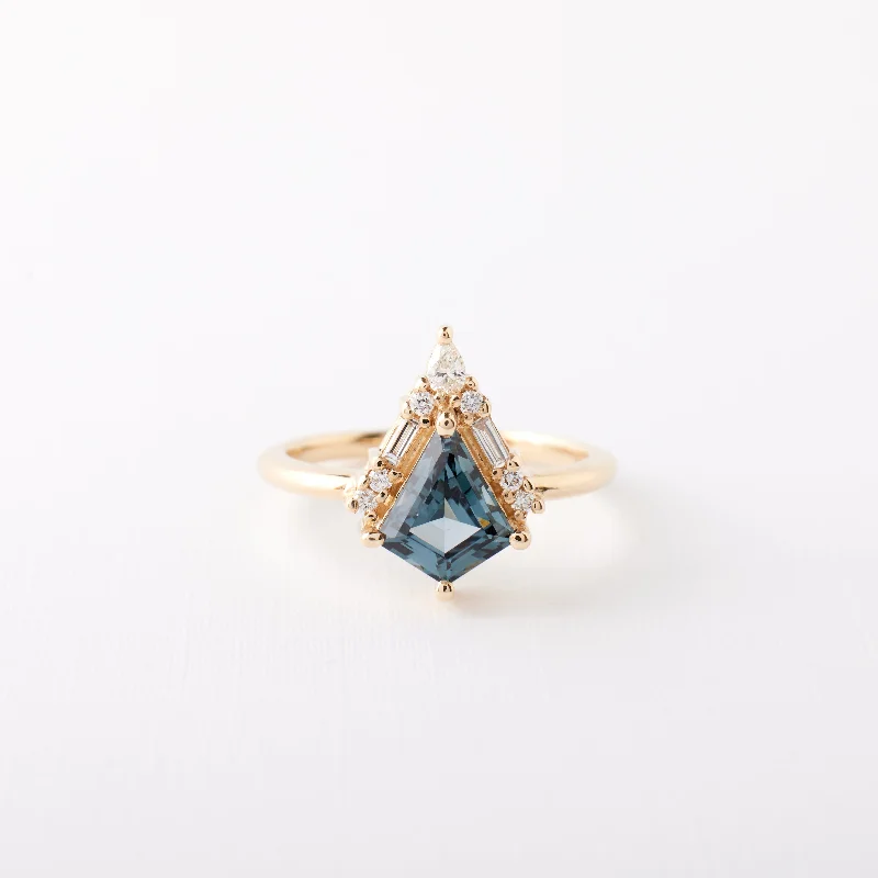 unique engagement rings for women-Nori Ring - 1.23 Carat Steel Blue Spinel