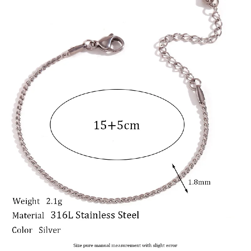 1.8mm S Chain-Steel Bracelet-15cm 5cm