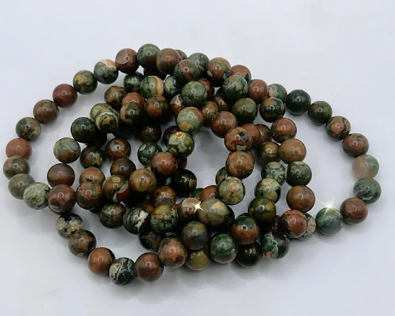 women’s minimalistic bracelet-RAINFOREST JASPER BRACELET- self esteem, remove procrastination, manifest dreams