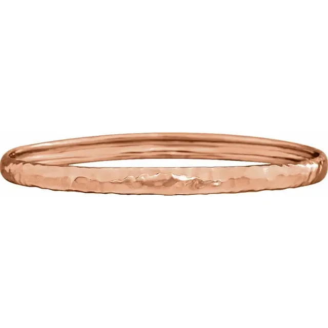 women’s delicate bangles-14K Rose 5.1 mm Hammered Bangle Bracelet