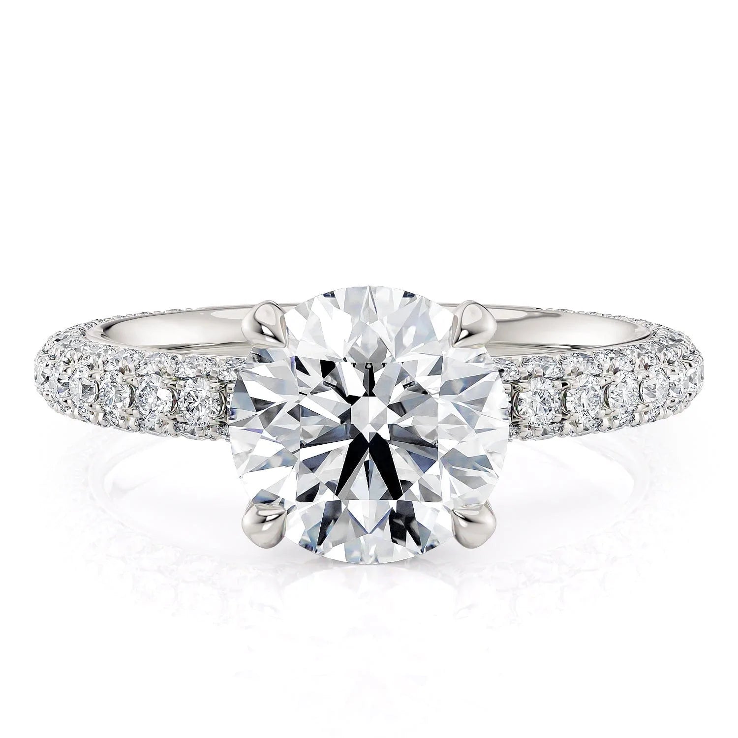 timeless three-stone diamond rings-Crown R787-2