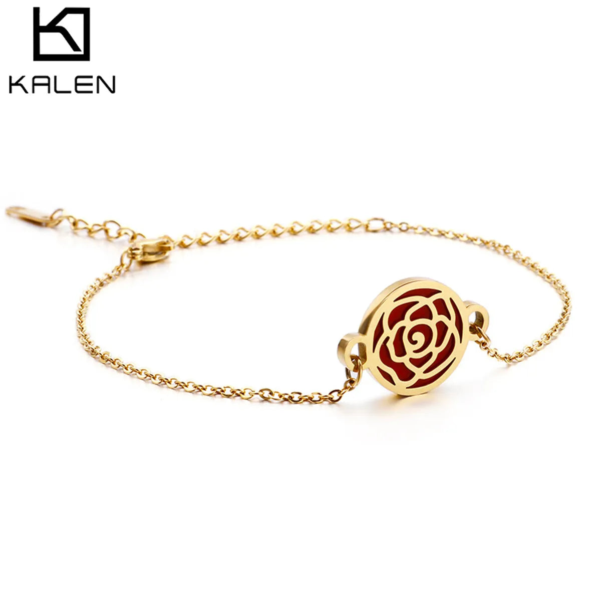 women’s adjustable gold bracelet-Stainless Steel Round Hollow Flower Bracelet Wholesale Jewelry Gooddiy