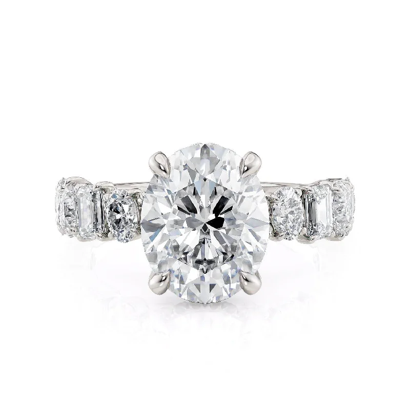 affordable three-stone engagement rings-Montage R814-3