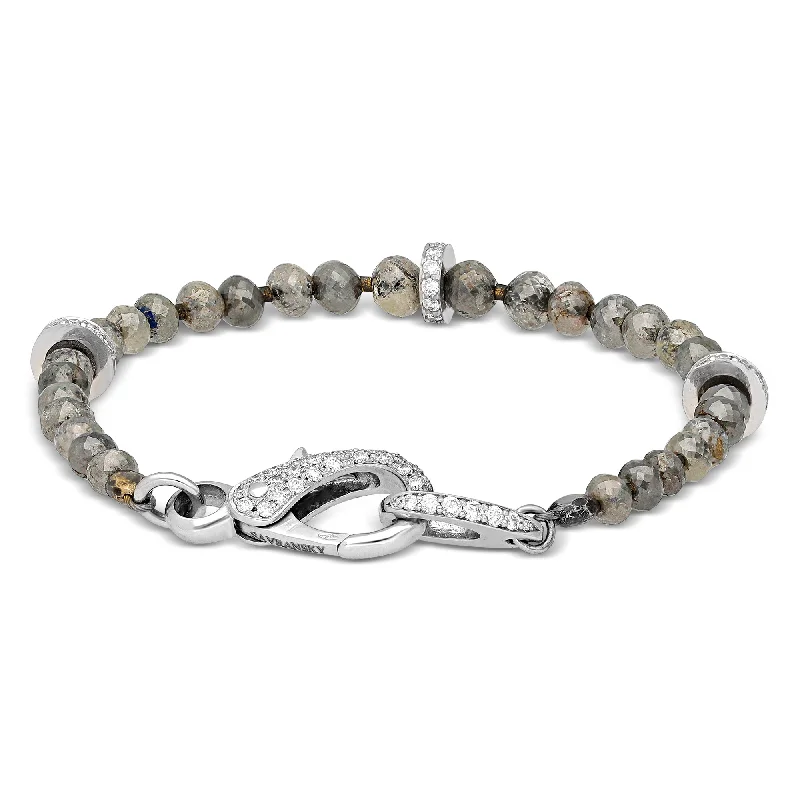 women’s minimalist bracelet-Fancy Grey Diamond Beaded Bracelet - 26.9 Carat