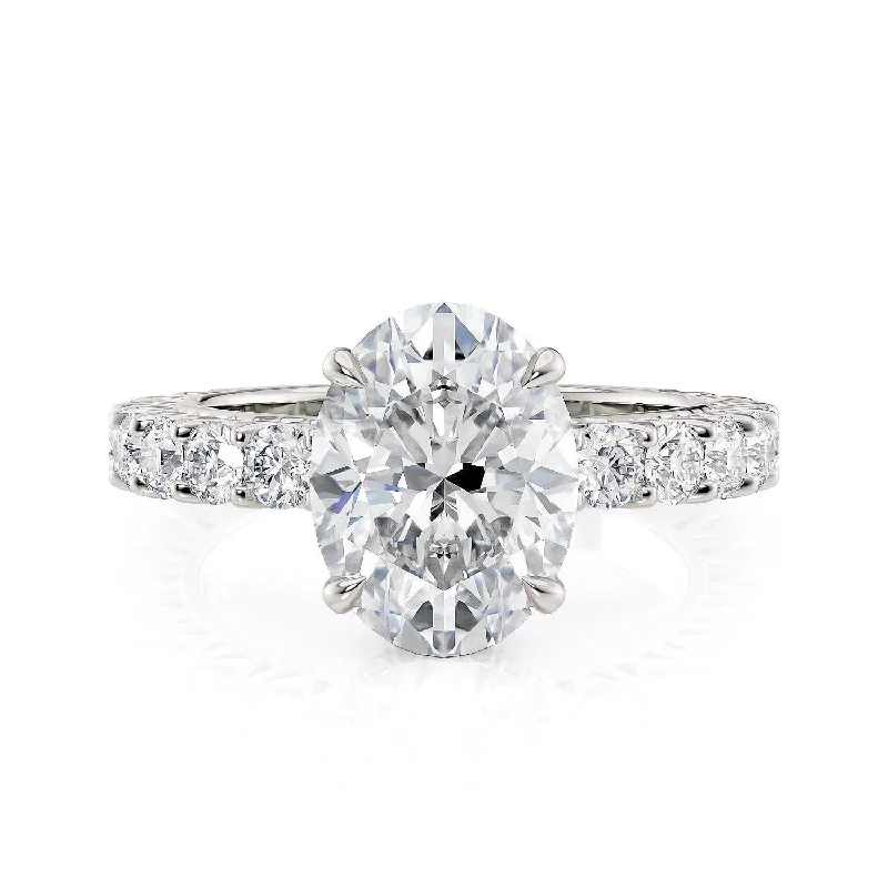 three-stone platinum engagement rings-Meksian R901-3