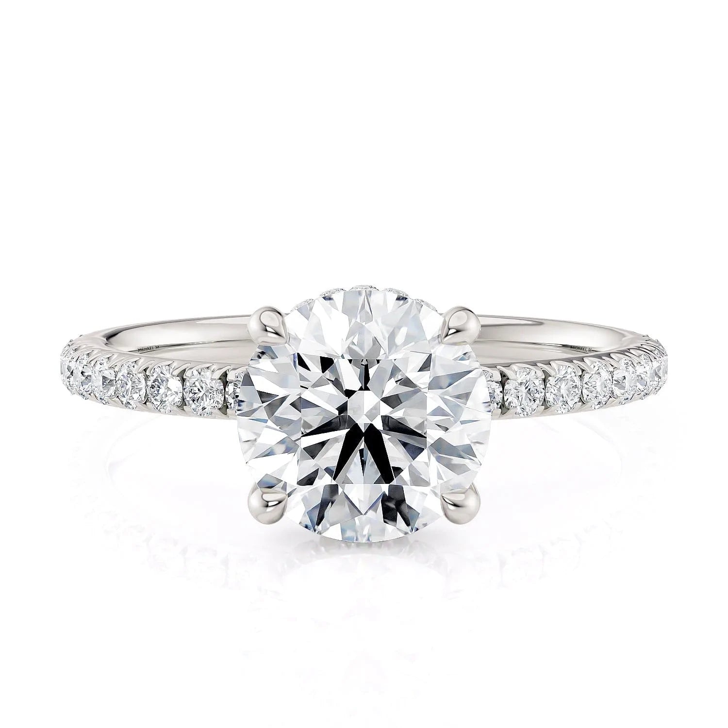 elegant diamond wedding engagement rings-Crown R788-1.5