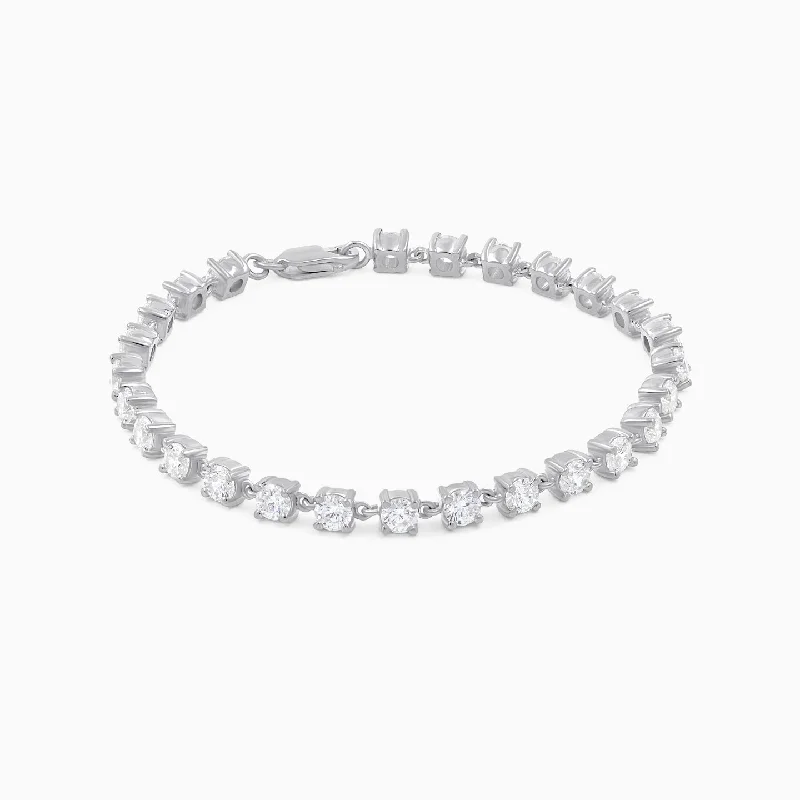 women’s pearl bangle-Dazzling Silver 925 Bracelet