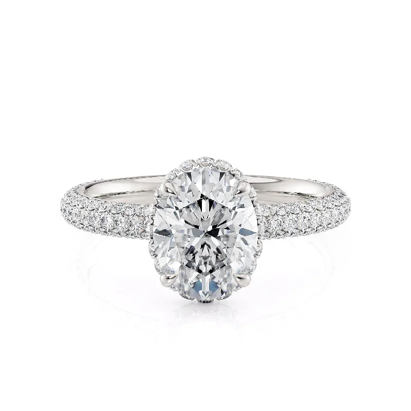 diamond-studded engagement rings-Crown R808-2.5 Oval