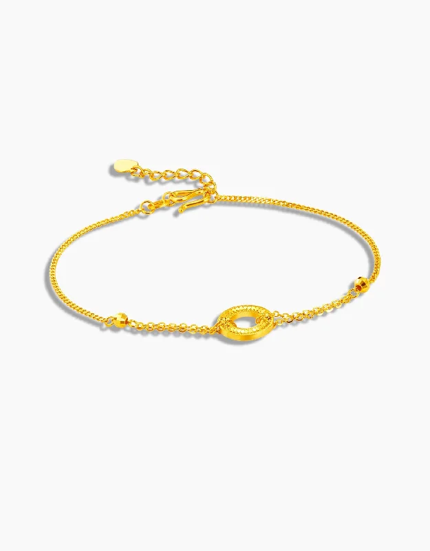 women’s refined bangle-LVC 9IN Halo 999 Gold Bracelet