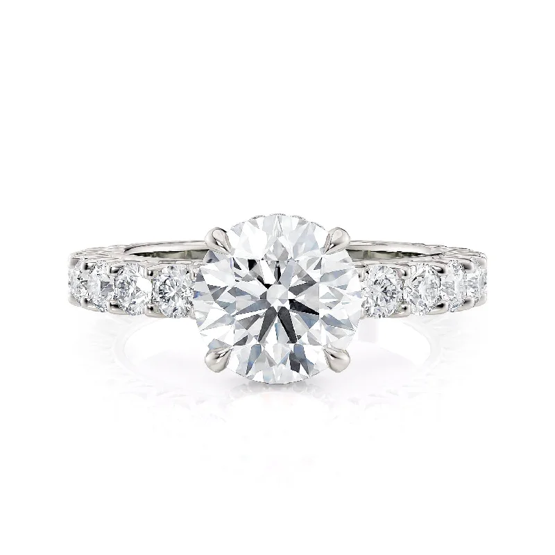 modern vintage engagement rings-Meksian R901-2 Round