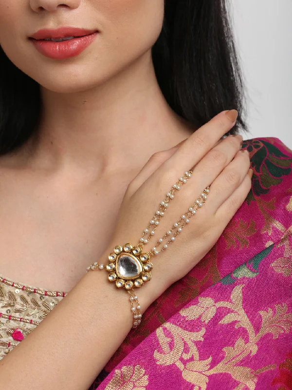 women’s infinity charm bracelet-Kundan Bracelet - Ruby Raang