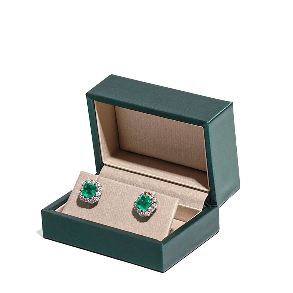 Dark Green Stud Earrings Box (Large Size)