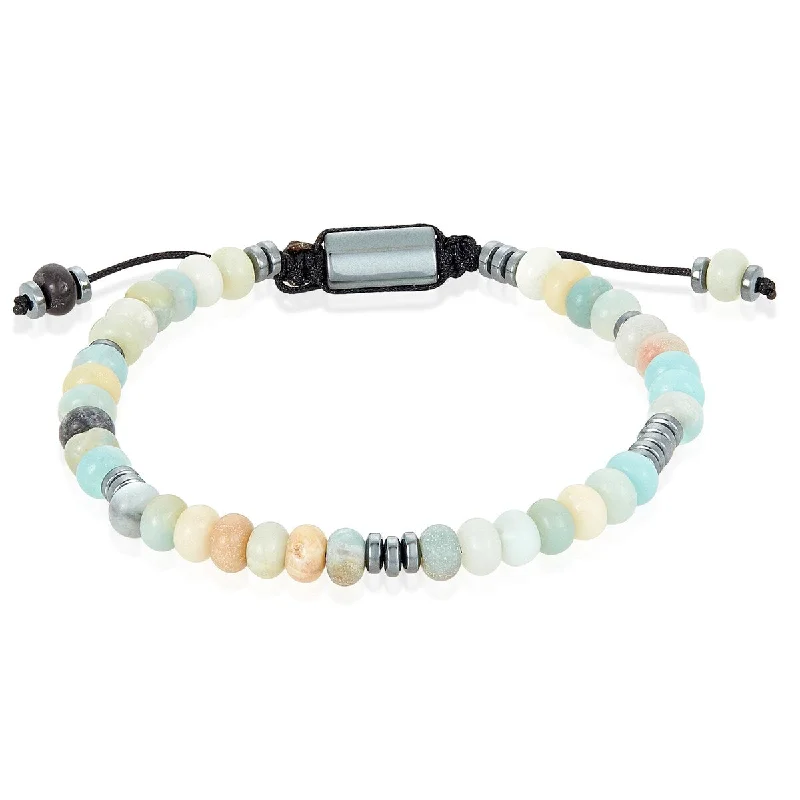 women’s geometric bangle-Rondelle Shaped Natural Stone Beaded Adjustable Shocker Tie Bracelet