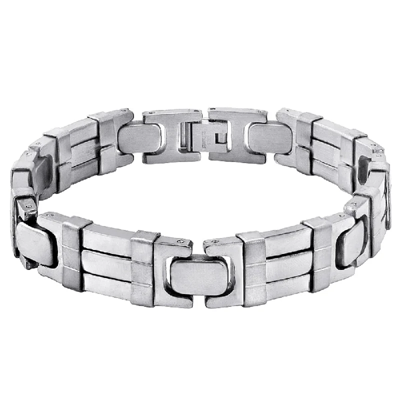 women’s chunky bracelet-Oxford Ivy Men's Stainless Steel Chain Link Bracelet 8 1/2 inches