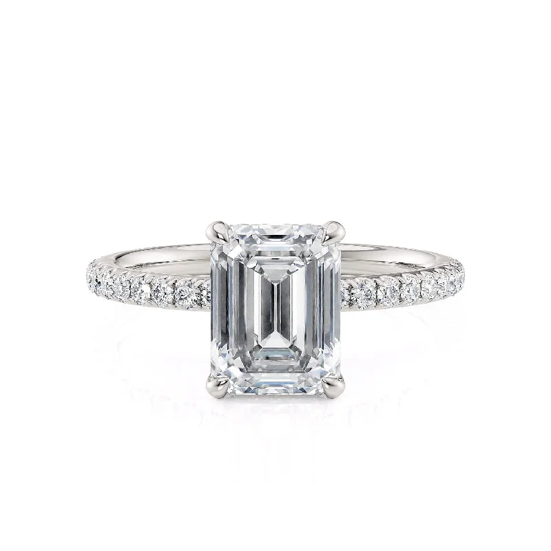 romantic engagement rings with diamonds-Crown R706-2 Emerald