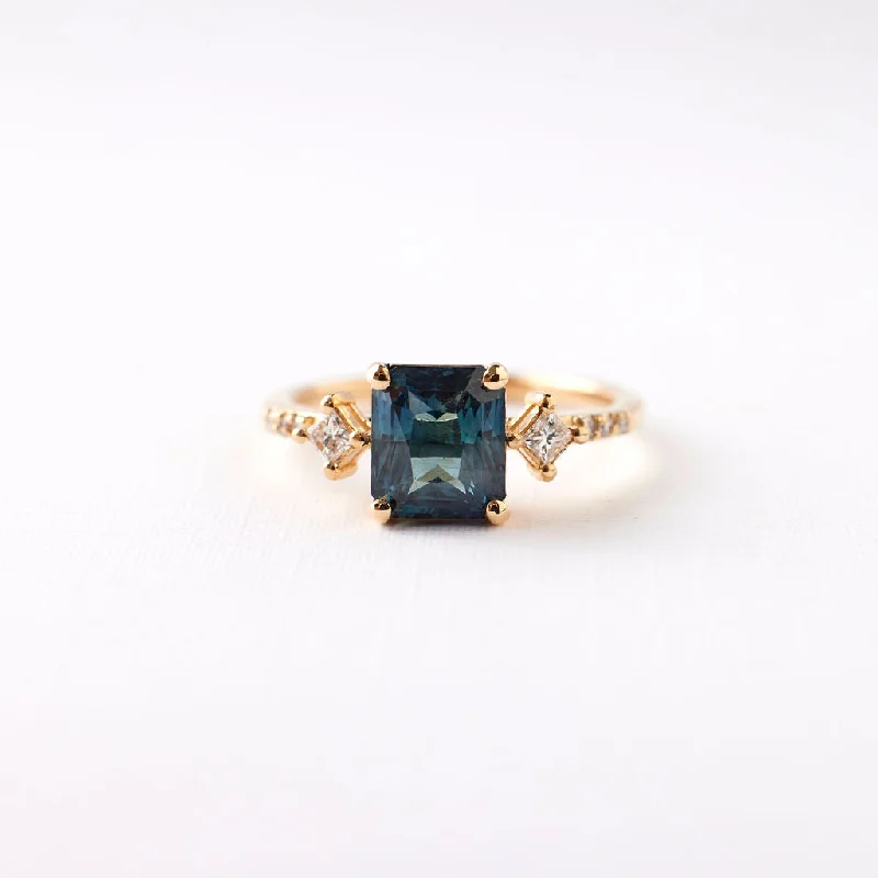 timeless engagement rings for brides-May Ring - 1.83 Carat Blue Radiant Sapphire