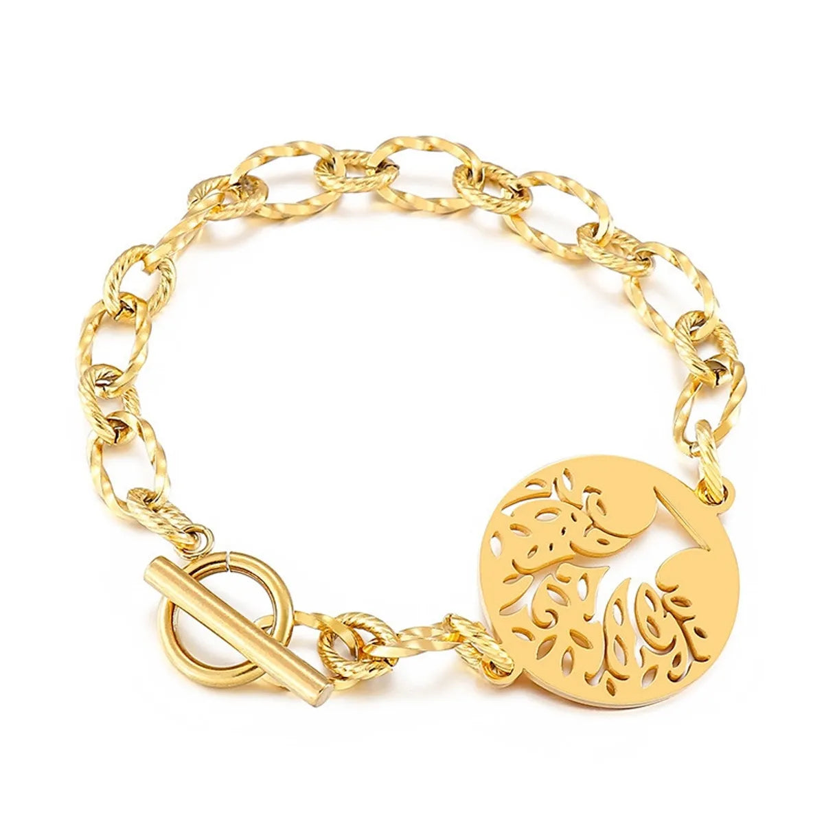 women’s multi-colored charm bracelet-Jewelry Wholesale Popular Retro Metal Personality Stainless Steel Tree Of Life Ot Buckle Bracelet