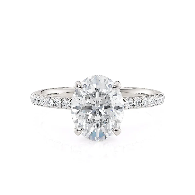 custom-designed three-stone engagement rings-Crown R706-2 Oval