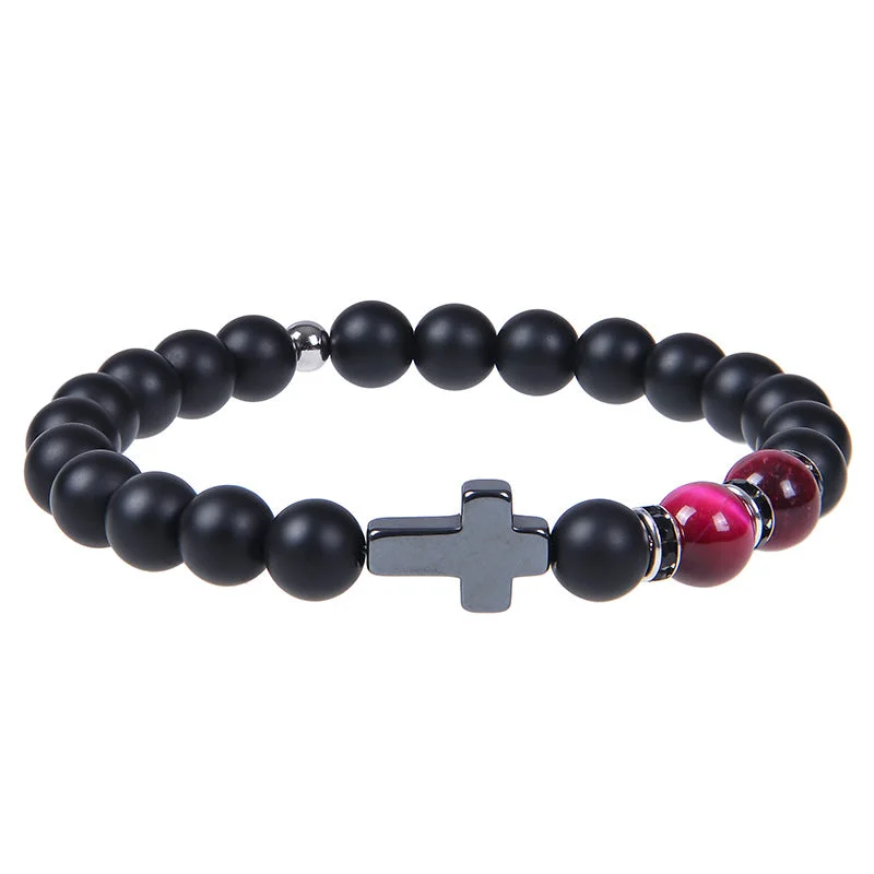 Rose Red Tigereye Frosted Stone Bracelet