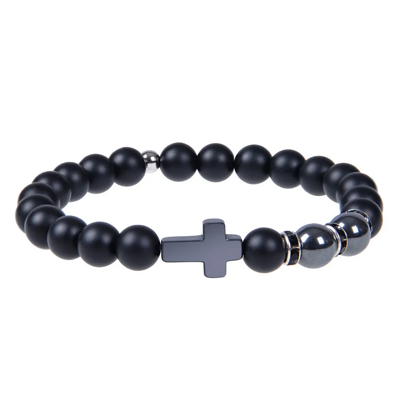 Black Magnetic Stone Grinding Sand Bracelet